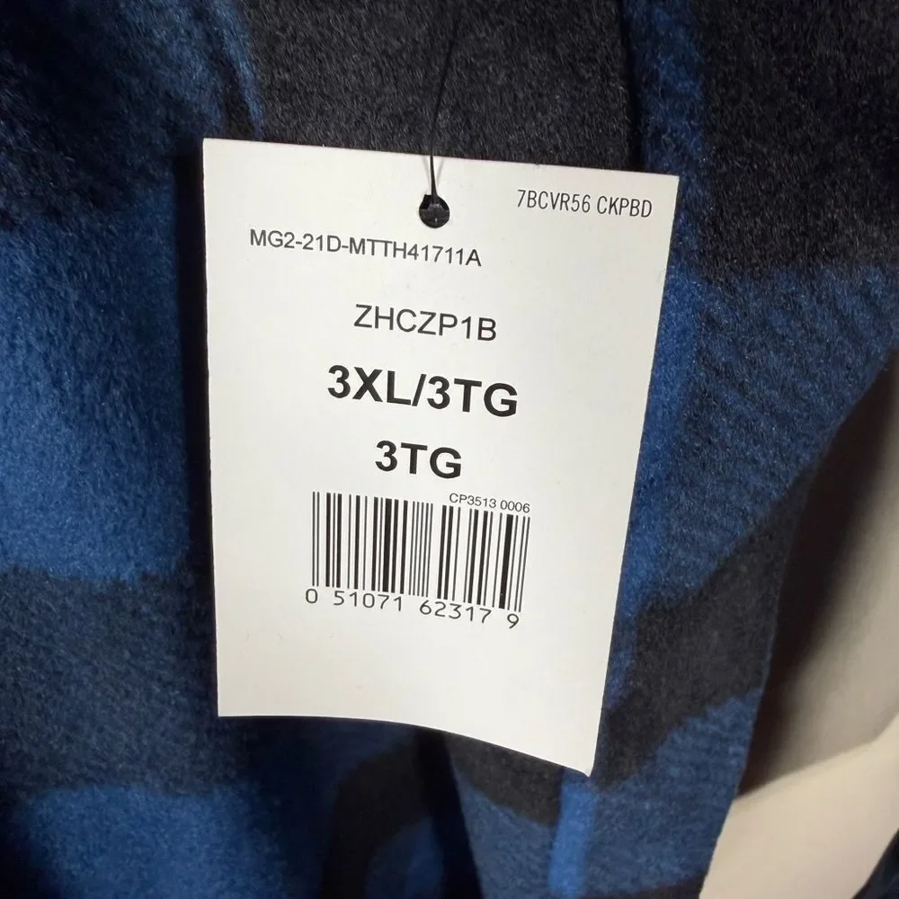 Wrangler Men's Casual Blue and Black Checkered Shirt